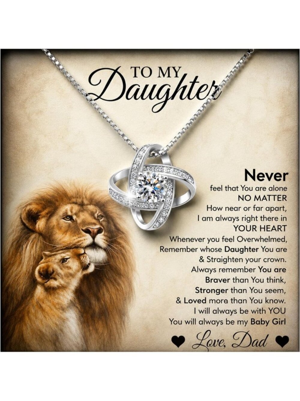 Heartfelt Daughter Necklace - Perfect Graduation & Birthday Gift with LED Box